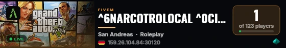 ^6NARCOTROLOCAL ^0CITY 🍁 live status badge