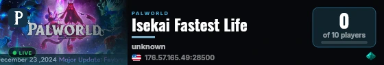 Isekai Fastest Life live status badge