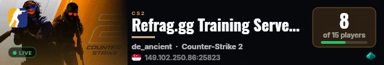 Refrag.gg Training Server (Competitor) live status badge