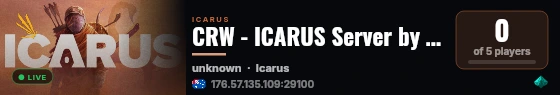 CRW - ICARUS Server by g-portal.com live status badge