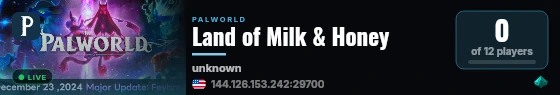 Land of Milk & Honey live status badge