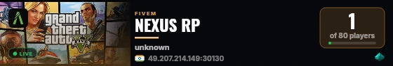 NEXUS RP live status badge