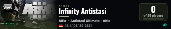 Infinity Antistasi live status badge