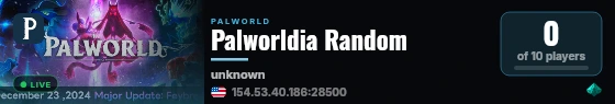 Palworldia Random live status badge