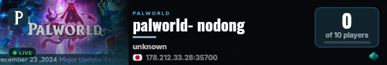 palworld- nodong live status badge