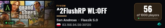 ^2FlushRP WL:OFF live status badge