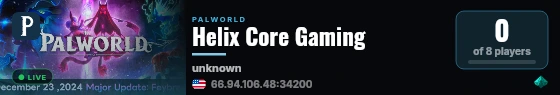 Helix Core Gaming live status badge