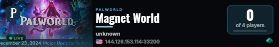 Magnet World live status badge