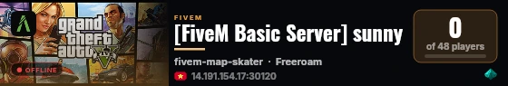 [FiveM Basic Server] sunny live status badge
