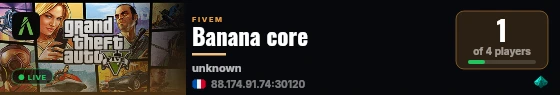 Banana core live status badge