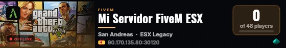 Mi Servidor FiveM ESX live status badge
