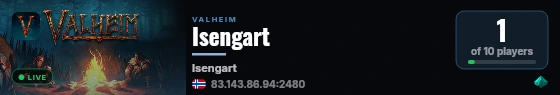 Isengart live status badge