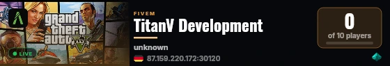 TitanV Development live status badge