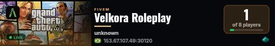 Velkora Roleplay live status badge