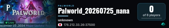 Palworld_20260725_nana live status badge