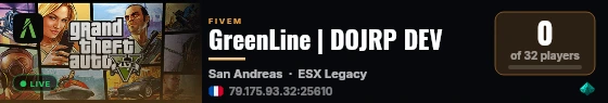GreenLine | DOJRP DEV live status badge