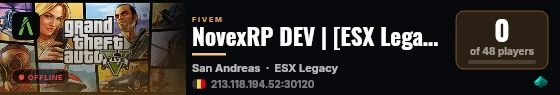 NovexRP DEV | [ESX Legacy] live status badge