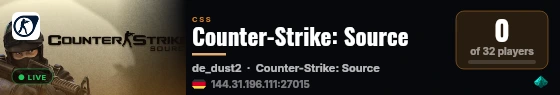 Counter-Strike: Source live status badge