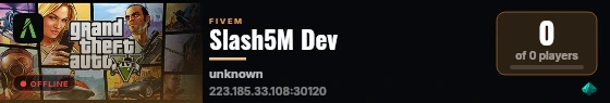 Slash5M Dev live status badge