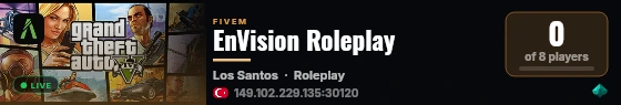 EnVision Roleplay live status badge