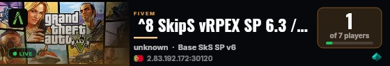  ^8 SkipS vRPEX SP 6.3 / discord.gg/ZzjSfmdaVG live status badge