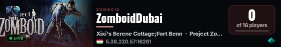 ZomboidDubai live status badge