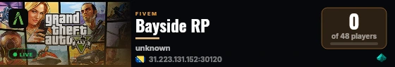 Bayside RP live status badge