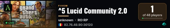 ^5 Lucid Community 2.0 live status badge