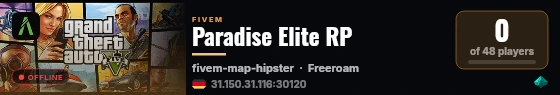 Paradise Elite RP live status badge