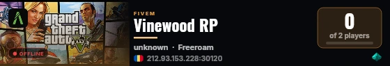 Vinewood RP live status badge