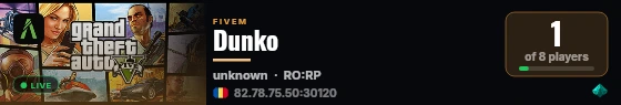 Dunko live status badge