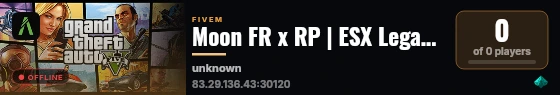 Moon FR x RP | ESX Legacy Server live status badge