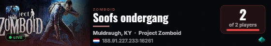 Soofs ondergang live status badge