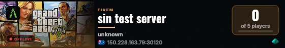 sin test server live status badge