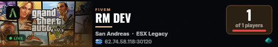 RM DEV live status badge