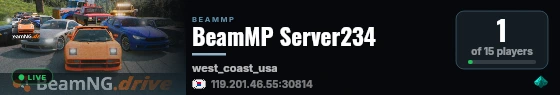 BeamMP Server234 live status badge