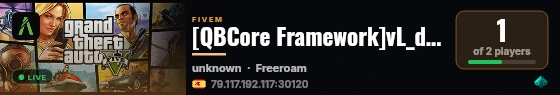 [QBCore Framework]vL_dev - Server Local live status badge