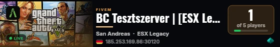 BC Tesztszerver | [ESX Legacy] live status badge