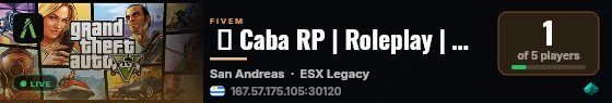  💙 Caba RP | Roleplay | 💻 Gran optimización | 🎮 Scripts unicos | Buenos Aires | live status badge