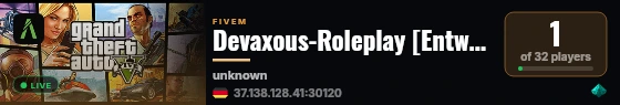 Devaxous-Roleplay [Entwicklung] live status badge