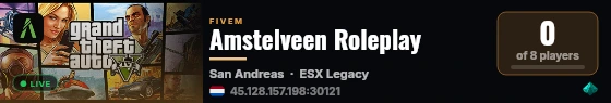 Amstelveen Roleplay live status badge