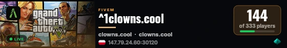 ^1clowns.cool live status badge