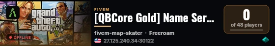 [QBCore Gold] Name Server live status badge