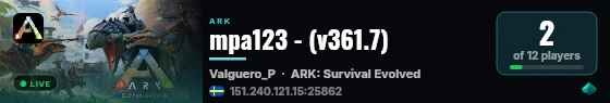 A SpillHosting.com Hosted ARK Server - (v361.7) live status badge