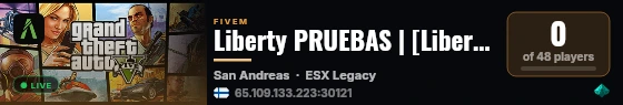Liberty PRUEBAS | [Liberty City Pruebas] live status badge