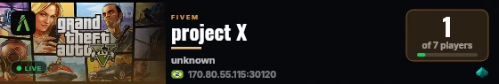 project X live status badge