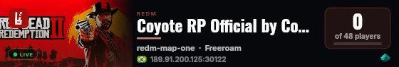 Coyote RP Official by Coyote Store. live status badge
