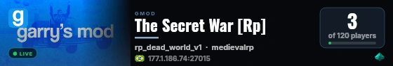The Secret War [Rp] live status badge