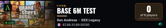 BASE 6M TEST live status badge