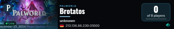 Brotatos live status badge